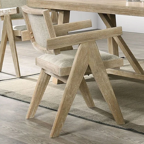 Furniture of America Guisborough Arm Chair in Oak FM3221AK-AC-2PK (Set of 2)