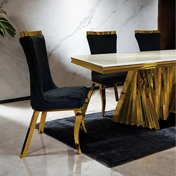 Furniture of America Basilicata Dining Table in Gold FM33001GD-T-TABLE