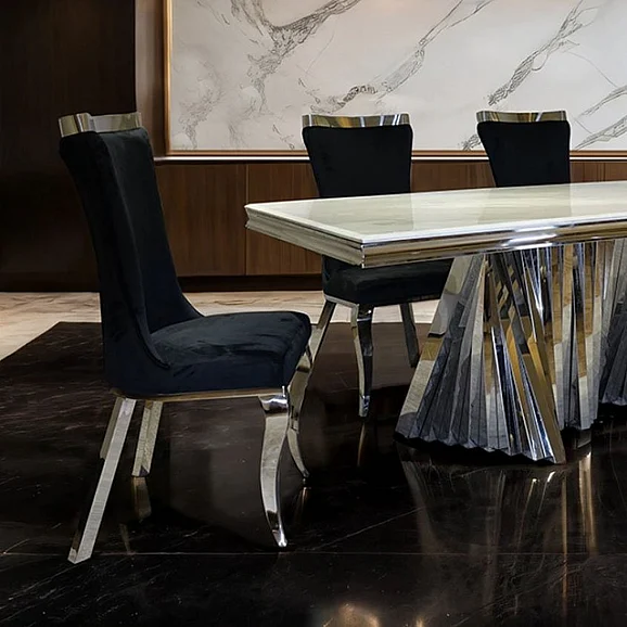 Furniture of America Basilicata Dining Table in Chrome FM33001SV-T-TABLE