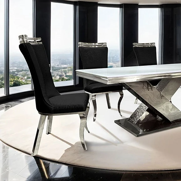 Furniture of America Palazzo Dining Table in Chrome FM33002SV-T-TABLE