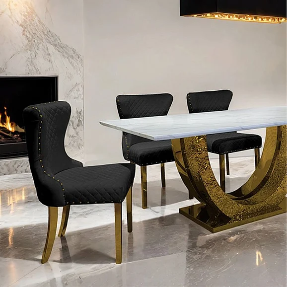 Furniture of America Portanova Dining Table in Gold FM33003GD-T-TABLE