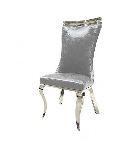 Furniture of America Palazzo Side Chair in Silver FM33010SV-SC-2PK (Set of 2)