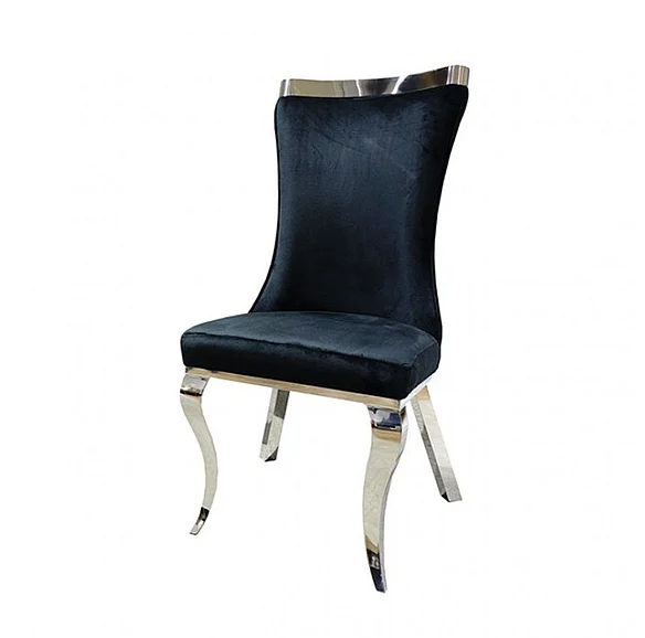 Furniture of America Basilicata Side Chair in Black and Silver FM33012BK-SC-2PK (Set of 2)