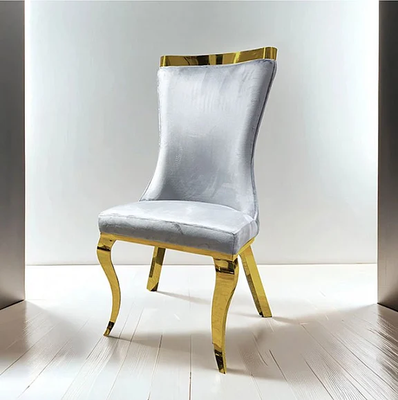 Furniture of America Basilicata Side Chair in Gray and Gold FM33013GY-SC-2PK (Set of 2)