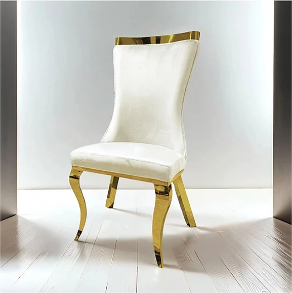 Furniture of America Basilicata Side Chair in White and Gold FM33013WH-SC-2PK (Set of 2)