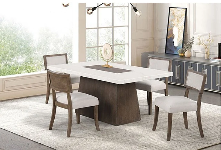 Furniture of America Grasten 7-Piece Dining Room Set in Dark Walnut
