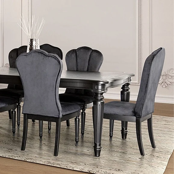 Furniture of America Melodi Parc Dining Table in Black FM3416BK-T