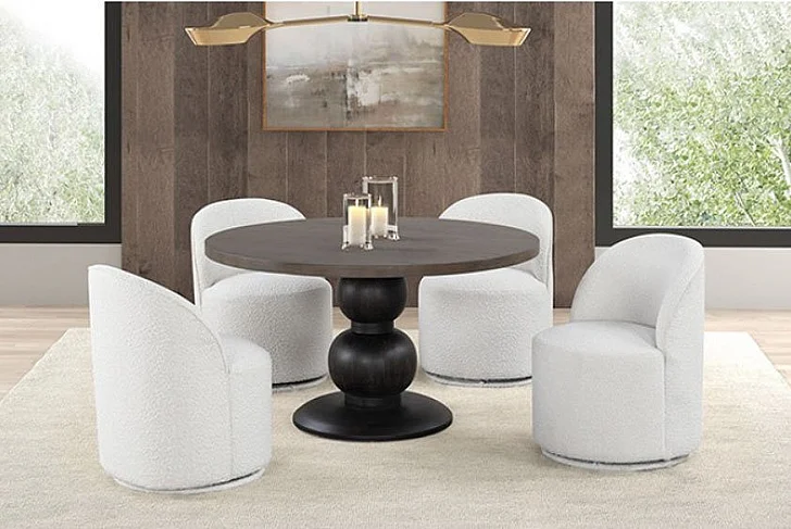Furniture of America Essen 5-Piece Round Dining Table Set in Espresso
