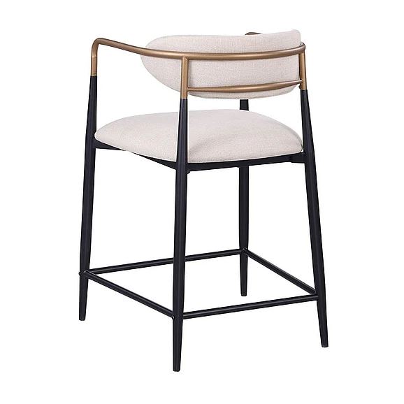Furniture of America Streatham Counter Height Chair (Set of 2) in Black/White/Gold FM37002BK-PC-2PK