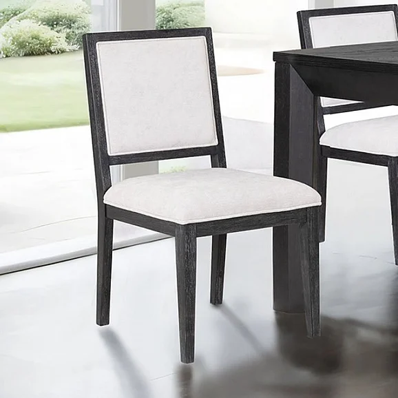 Furniture of America Hatton Cross Side Chair in Weathered Black FM39011BK-SC-2PK (Set of 2)