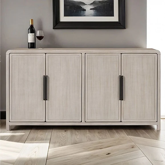 Furniture of America Belize 4 Door Cabinet in Gray Fog FM39016AK-SV