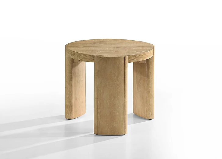 Furniture of America Poltimore Round End Table in Oak FM4220AK-E