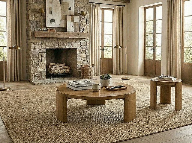 Furniture of America Poltimore 2pc Occasional Living Room Set in Walnut