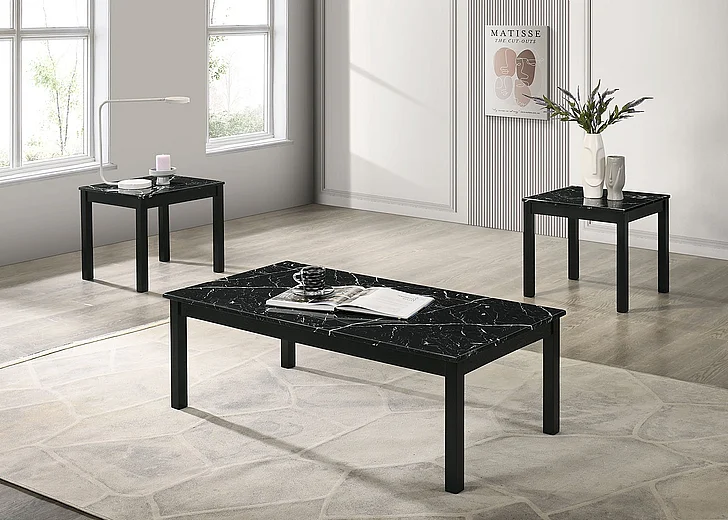 Furniture of America Findlay 3Pc Table Set in Black FM42900BK-3PK