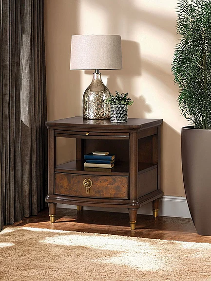 Furniture of America Westerham End Table w/ LED in Dark Cherry FM44001CH-E