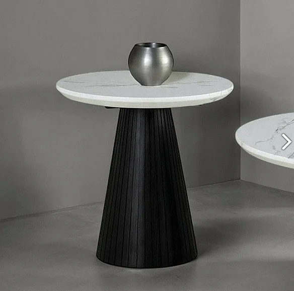 Furniture of America Sindal Round End Table in Black FM44004BK-ER-TABLE