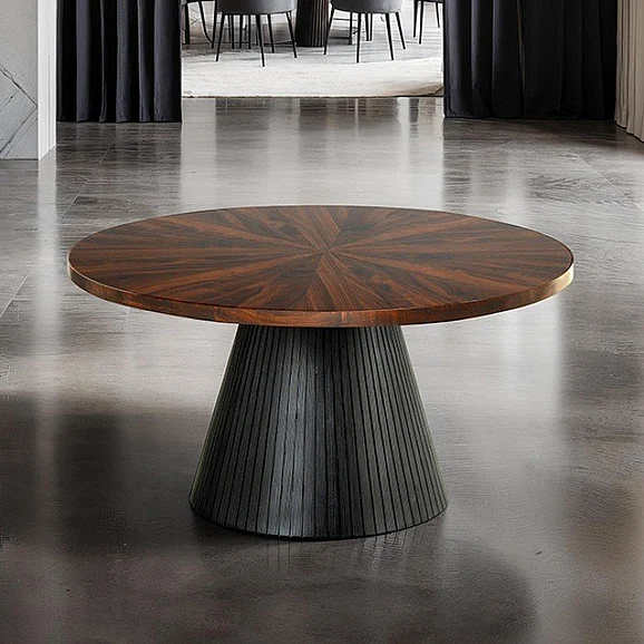 Furniture of America Surdal Round Coffee Table in Black FM44005BK-CR-TABLE