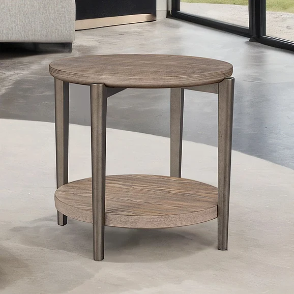 Furniture of America Roros Round End Table FM44008NT-ER