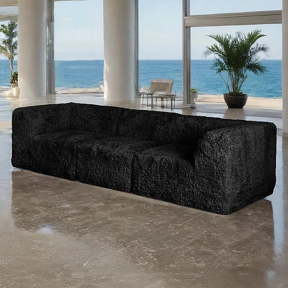 Furniture of America Nappi Sofa in Black FM62102BK-SF-PK