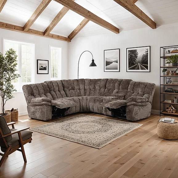 Furniture of America Hieronymus Power Sectional in Dark Brown FM64001DB-SECT-PM