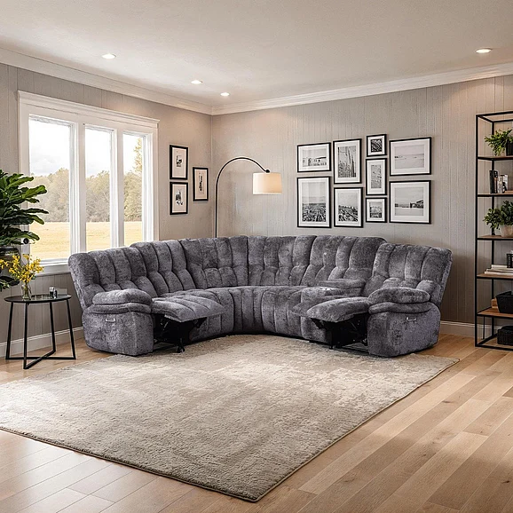 Furniture of America Hieronymus Power Sectional in Dark Gray FM64001DG-SECT-PM