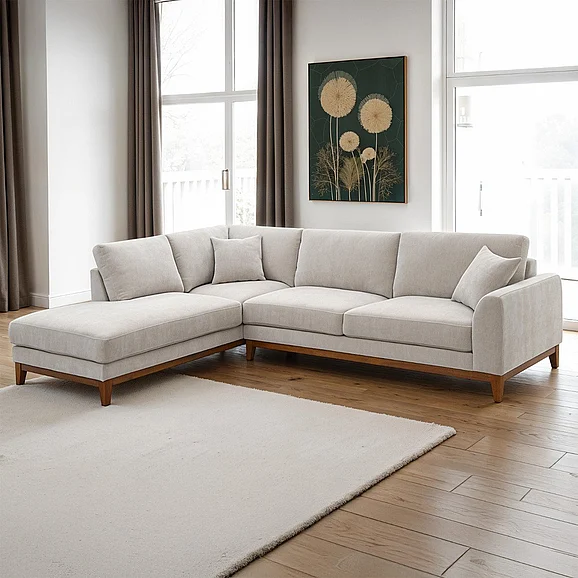 Furniture of America Watton Sectional in Left Chaise in Light Gray FM64008TP-SECT-L