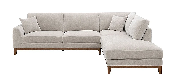 Furniture of America Watton Sectional in Right Chaise in Light Gray FM64008TP-SECT-R