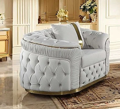 Furniture of America Adelpha Chair in Beige/Gold FM67002BG-CH