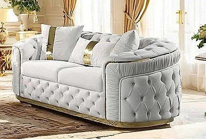 Furniture of America Adelpha Loveseat in Beige/Gold FM67002BG-LV