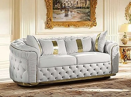 Furniture of America Adelpha Sofa in Beige/Gold FM67002BG-SF