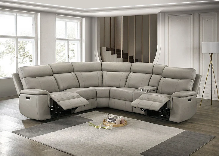 Furniture of America Oliverus Power Sectional in Taupe FM69009TP-SECT-PM