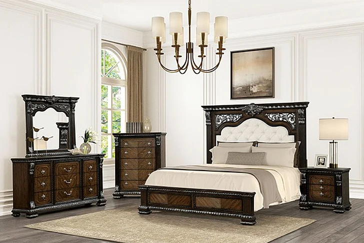 Furniture of America Promenade 4-Piece Platform Bedroom Set in Espresso