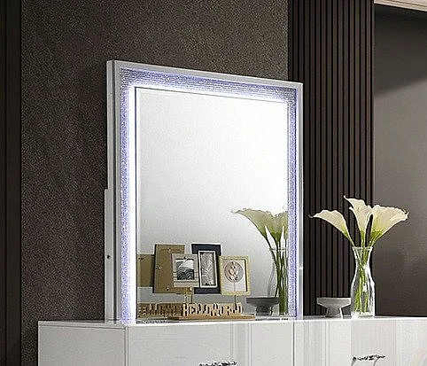 Furniture of America Stoholm Mirror w/ LED in White FM72000WH-M