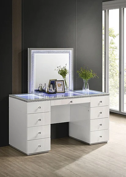 Furniture of America Stoholm Vanity in White FM72000WH-V-SET