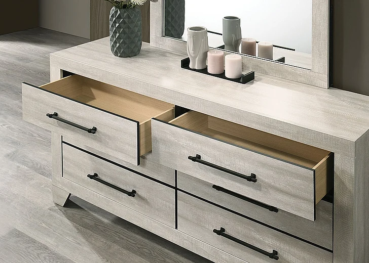 Furniture of America Dubuque Dresser in Light Gray FM72003LG-D