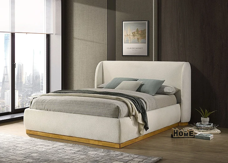 Furniture of America Whitman King Bed in White/Natural Oak FM72004WH-EK-BED