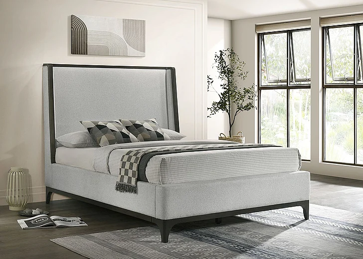 Furniture of America Kelso King Bed in Dark Gray FM72008DG-EK-BED
