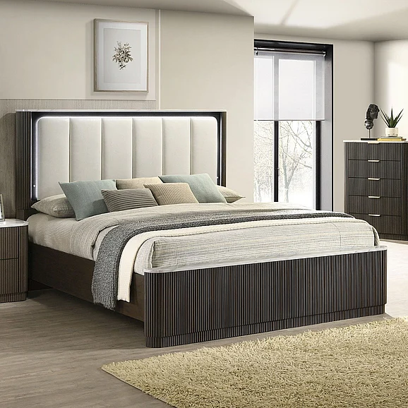 Furniture of America Merthyr King Bed in Dark Walnut FM72014DW-EK-BED