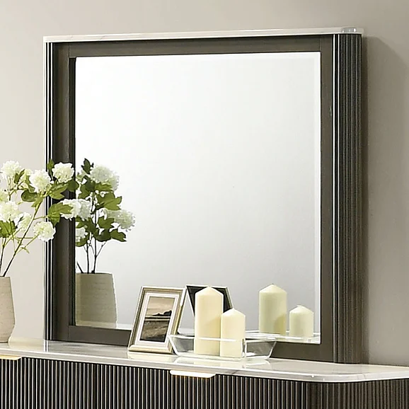 Furniture of America Merthyr Mirror in Dark Walnut FM72014DW-M