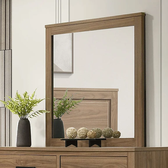 Furniture of America Panelli Mirror in Chestnut Brown FM72017BR-M