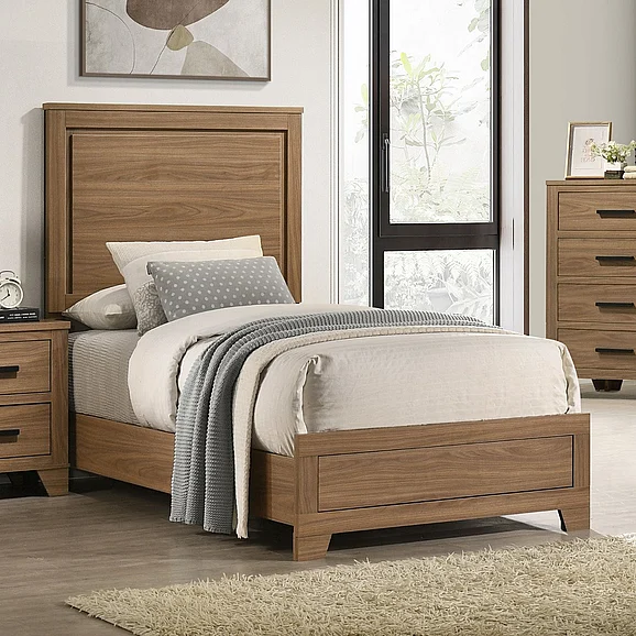 Furniture of America Panelli Twin Bed in Chestnut Brown FM72017BR-T-BED
