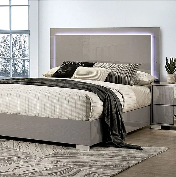 Furniture of America Sinistra Queen Platform Bed in Beige