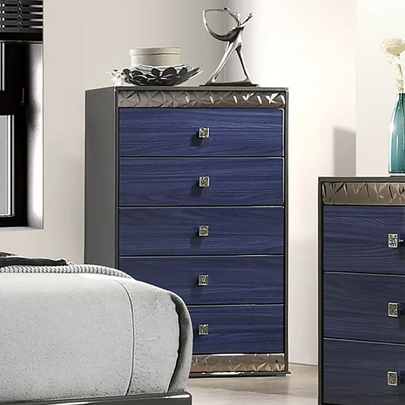 Furniture of America Hartlepool Chest in Ash Gray and Indigo Blue FM7250BL-C