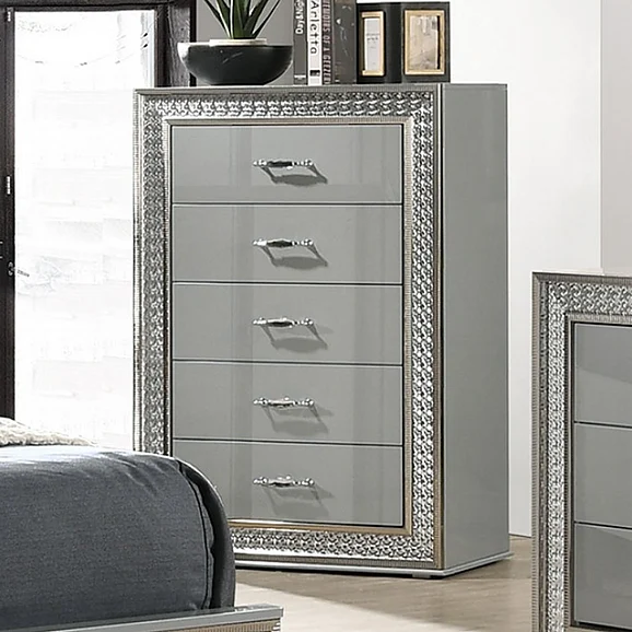 Furniture of America Cassiopeia Chest in Metallic Gray FM7253GY-C