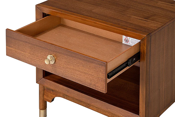 Furniture of America Hepburne Nightstand w/ USB & LED in Walnut FM74000WN-N