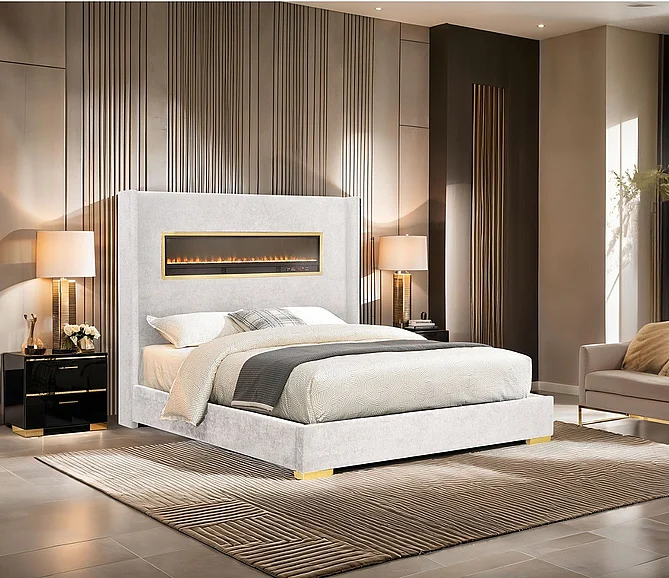 Furniture of America Danvers King Bed in White FM74003BG-EK
