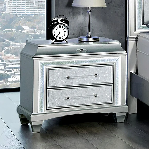 Furniture of America Galea Nightstand w/ LED FM74006SV-N