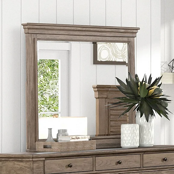 Furniture of America Sheringham Mirror in Weathered Gray FM7701BR-M