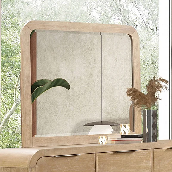 Furniture of America Handforth Mirror in Natural FM7705NT-M