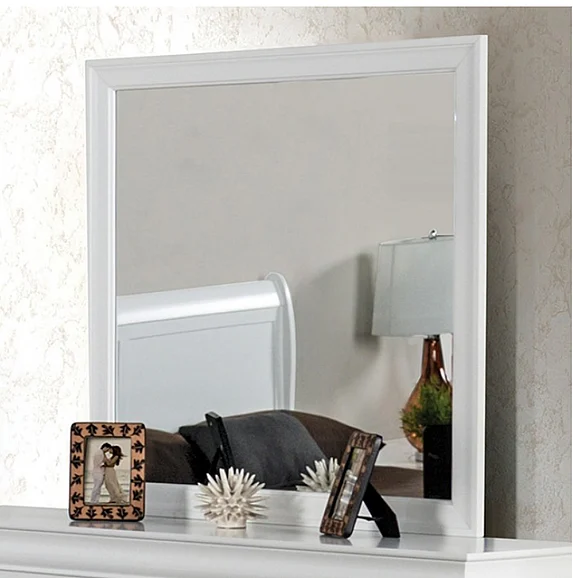 Furniture of America Louis Philippe Mirror in White FM7866WH-M